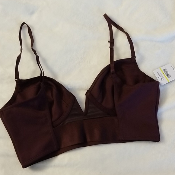 Free People Brianna Longline Underwire Neo Maroon Bra - Picture 8 of 16